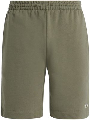 Lacoste logo-patch cotton blend track shorts - Green