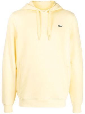 Lacoste logo-patch cotton hoodie - Yellow