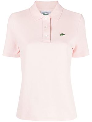 Lacoste logo-patch cotton-piqué polo shirt - Pink