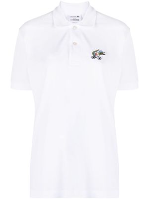 Lacoste logo-patch cotton polo top - White