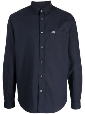 Lacoste logo-patch cotton shirt - Blue