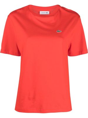 Lacoste logo-patch cotton T-shirt - Red