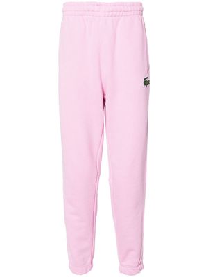 Lacoste logo-patch cotton track pants - Pink
