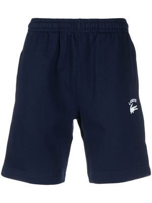 Lacoste logo-patch cotton track shorts - Blue