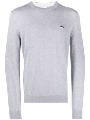 Lacoste logo-patch crew neck sweater - Grey