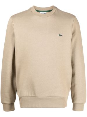 Lacoste logo-patch crew-neck sweatshirt - Brown