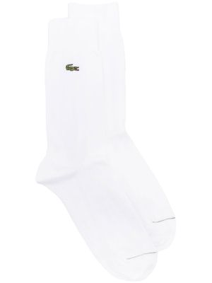 Lacoste logo-patch detail socks - White