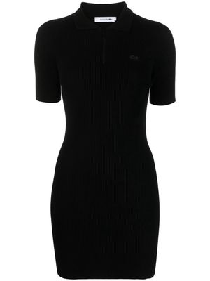 Lacoste logo-patch fine-ribbed dress - Black