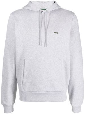 Lacoste logo-patch fleece hoodie - Grey