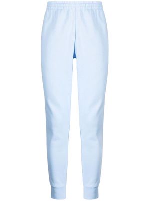Lacoste logo-patch fleece-textured track pants - Blue