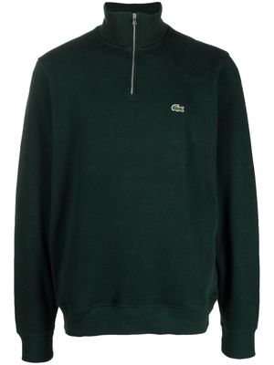 Lacoste logo-patch high-neck sweatshirt - Green