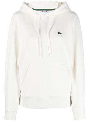 Lacoste logo patch hoodie - White