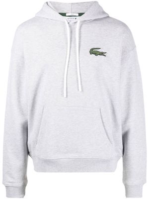 Lacoste logo-patch long-sleeve hoodie - Grey
