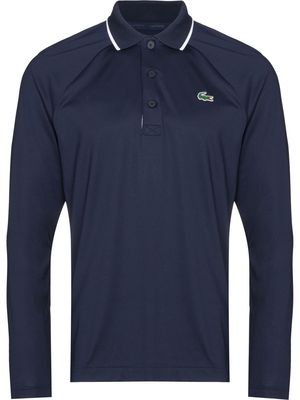 Lacoste logo-patch long-sleeve polo shirt - Blue