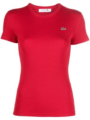 Lacoste logo-patch organic-cotton T-shirt - Red