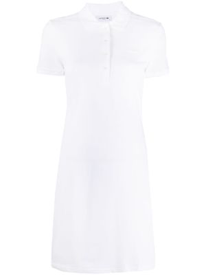 Lacoste logo-patch polo dress - White