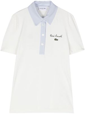 Lacoste logo-patch polo top - White