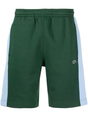 Lacoste logo-patch side-stripe track shorts - Green