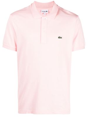 Lacoste logo-patch slim-fit polo shirt - Pink