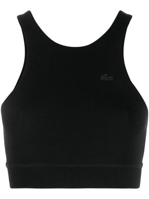 Lacoste logo-patch sports bra - Black