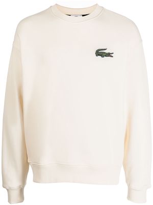 Lacoste logo-patch stretch-cotton sweatshirt - White