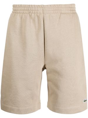 Lacoste logo-patch track shorts - Brown