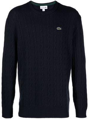 Lacoste logo-patch wool jumper - Blue
