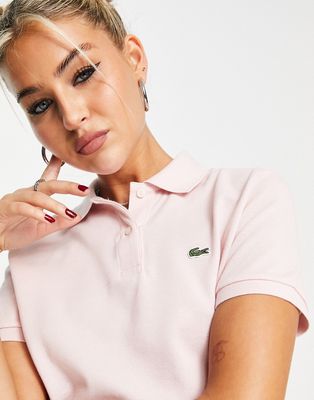 Lacoste logo polo shirt in light pink