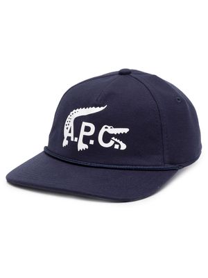 Lacoste logo-print baseball cap - Blue