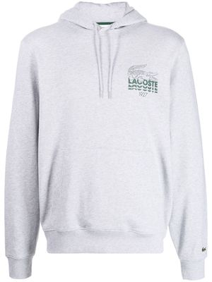 Lacoste logo-print cotton hoodie - Grey
