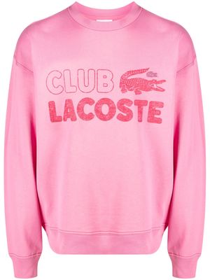Lacoste logo-print cotton jumper - Pink