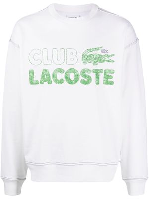 Lacoste logo-print cotton jumper - White