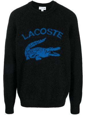 Lacoste logo-print crew neck jumper - Black