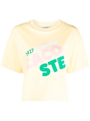 Lacoste logo-print cropped T-shirt - Yellow