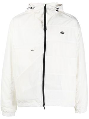 Lacoste logo-print hooded jacket - White