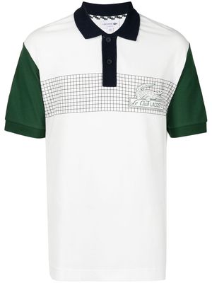 Lacoste logo-print organic-cotton polo shirt - White