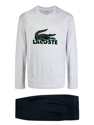 Lacoste logo-print pyjama set - Grey