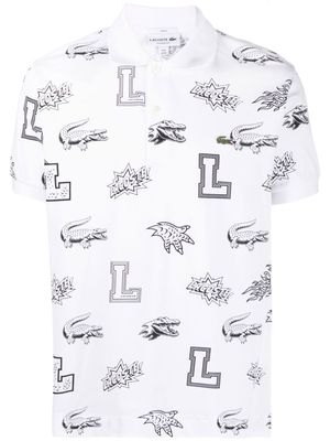 Lacoste logo-print short-sleeve polo shirt - White