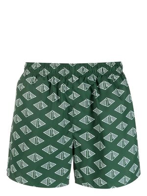 Lacoste logo-print swim shorts - Green