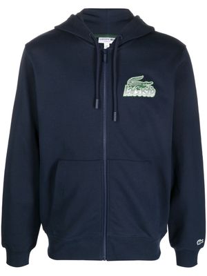 Lacoste logo-print zip-up hoodie - Blue