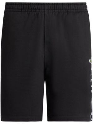 Lacoste logo-stripe fleece shorts - Black