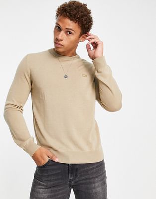 Lacoste logo sweater in beige-Neutral