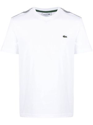 Lacoste logo-tape detail T-shirt - White