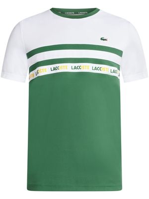 Lacoste logo-trim striped T-shirt - Green