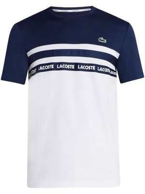 Lacoste logo-trim striped T-shirt - White