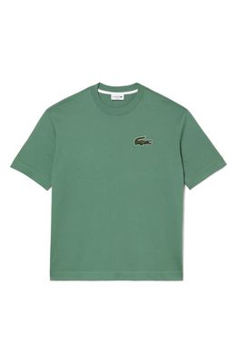 Lacoste Loose Fit Crocodile Badge T-Shirt in Ash Tree