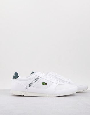 Lacoste menerva sport sneakers in white/dark green