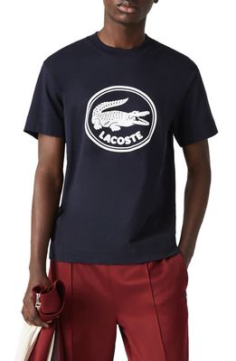 Lacoste Men's Logo Cotton Graphic Tee in Abyss Blue