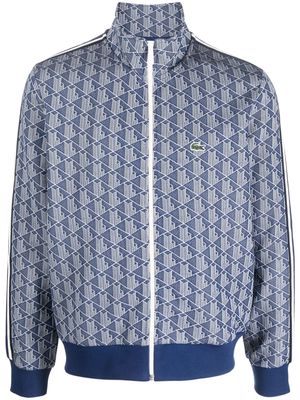 Lacoste monogram-pattern long-sleeved sweatshirt - Blue