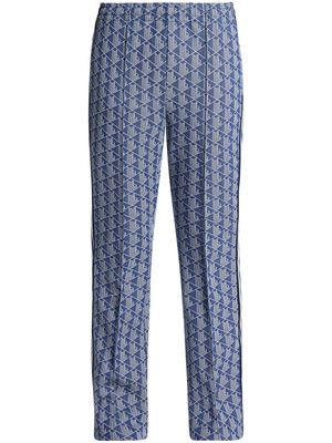 Lacoste monogram-pattern track pants - Blue